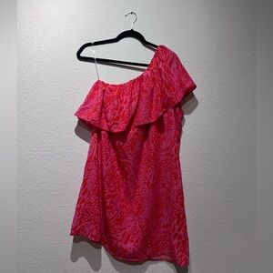 Vibrant Pink Off-Shoulder Dress